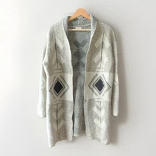 Debut Southwestern Cardigan Sweater Long Sleeve Aztec Design Women's Size Large