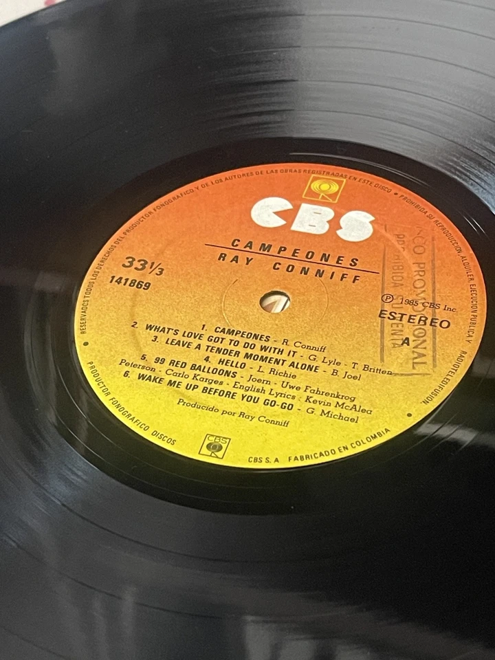 Ray Conniff – Campeones - Rare press Colombia CBS 1985 - Image 4 of 4