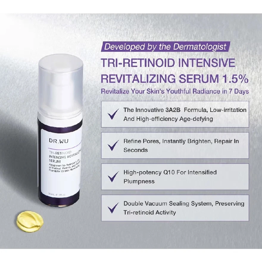 Dr. Wu TRI-RETINOID Intensive Revitalizing Serum 1.5% 30ml/ 1fl.oz. From Taiwan - Image 3 of 3