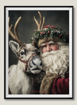 Santas Reindeer - DIY Chart Counted Cross Stitch Patterns Needlework DMC Color