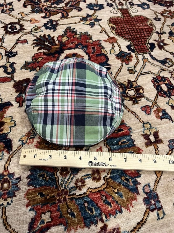 Gorra de Newsboy Janie and Jack Babies Azul y Verde a Cuadros Talla 12 a 24 Meses Foto 2 de 4