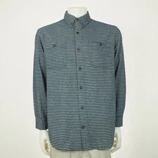Duluth Trading Co. Free Swingin Twist Flannel Shirt Mens Medium Blue Button Down