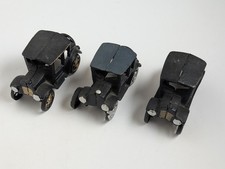 Vintage Style Cast Iron Model T Toy Cars Set of 3 Black 5" Wheels