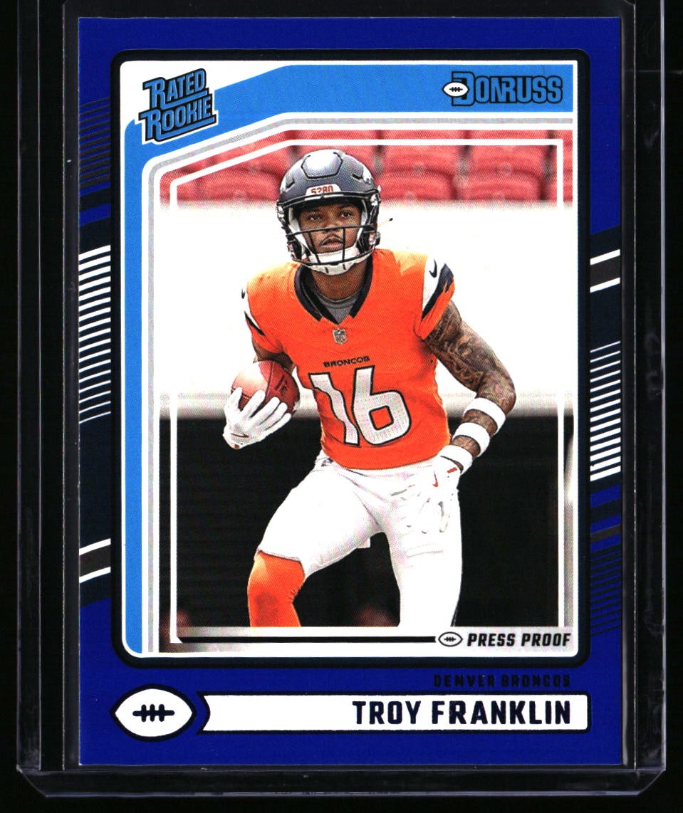 2024 Donruss Troy Franklin Press Proof Blue Denver Broncos #338