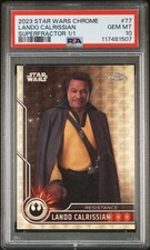 Marketplace image: 2023 Topps Star Wars Chrome Lando Calrissian Superfractor 1/1 #77 PSA 10