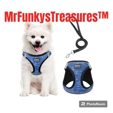 Dog Harness and Leash Set, Reflective, Step-in, Breathable Mesh Vest