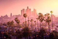 Los Angeles California City Skyline Sunset Landscape Photo Poster 36x24