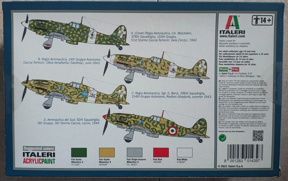 ✅ MC.202 Folgore Plastic Model Kit ITALERI 1439 - Scala 1 : 72 - Immagine 2 di 4