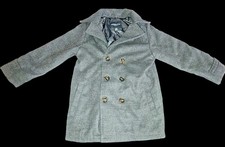 London Fog Wool Blend Pea Coat Kids Charcoal Gray Size Large Or 7