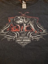 Vintage HARLEY DAVIDSON Medina Ohio 2XL Tank Top Shirt Wolfs Shield USA Made