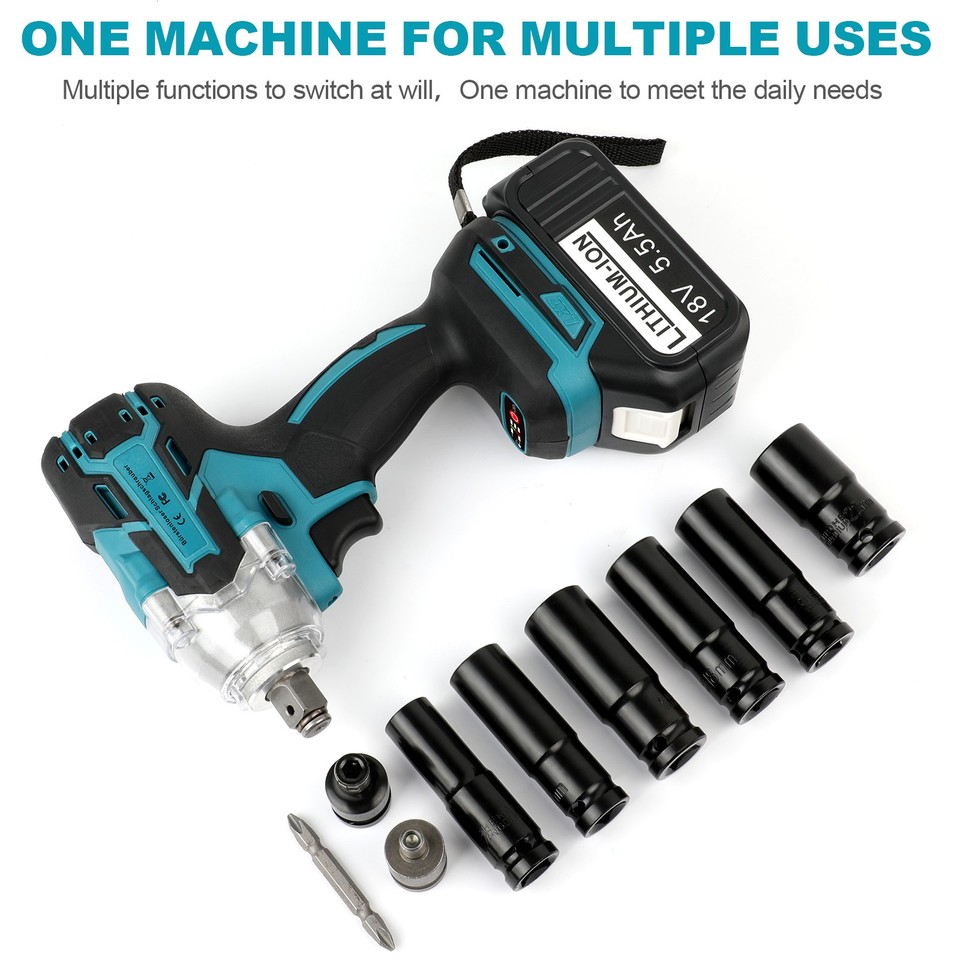 IMeshbean Brushless Impact Wrench 1/2” – 800N.m Torque, 21V Kit With 2x 4000mAh Batteries-1060780
