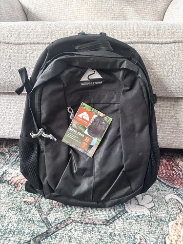 Ozark Trail Hiker Backpack 25 Liter,Black,Polyester,Adult,Teen Top carry handle