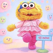Sesame Street Zoe the Monster Ballerina Plush Toy – 13" Soft Stuffed Doll