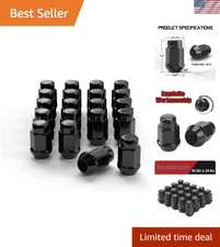 20PCS Black Acorn Lug Nuts M12x1.5 for Aftermarket Wheels - Durable Alloy Steel