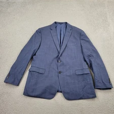 Jos. A. Bank Blazer Mens 48L Wool Blue Slim Fit Pockets Suit Jacket Sport Coat