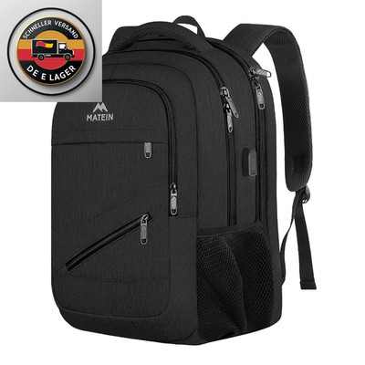 MATEIN Laptop Rucksack 17 Zoll USB Wasserfest Schwarz