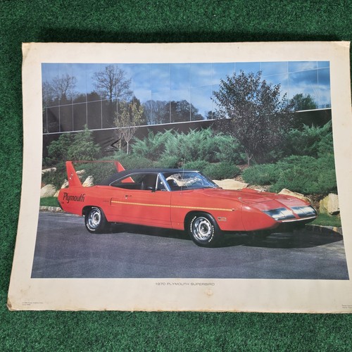 Vintinge 1970 Plymouth SUPERBIRD Red Poster 16x20" 1984 Power Graphics #586