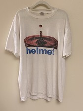 Vtg HELMET Band Meantime Tour Cotton White Fo...