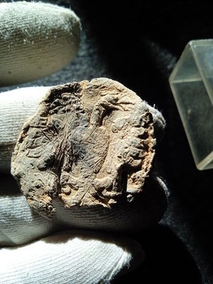 Superb medieval lead of documents ,eagle with double head