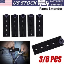 3/6x Elastic Button Extenders For Jeans Waistband Expander Pants Waist Extension