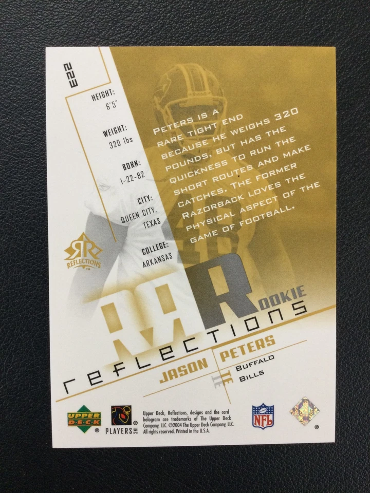 2004 Upper Deck Reflections #223 Jason Peters/1150 Buffalo Bills Foto 2 de 2