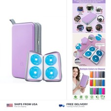 cd case 96 disc capacity hard plastic organizer wallet portable lavender