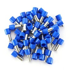 100 Pack Blue Insulated Ferrule, AWG 6/16.0mm, Copper Crimp Pin End, E16-12