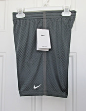 New Little Boys Nike Dri-FIT Logo Mesh Pull-on Shorts Sz 7 Smoke Gray 24