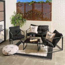 OHS Miami Table Chair Set 4PC Garden Patio Furniture Outdoor Metal Frame