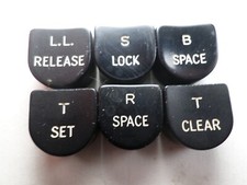 Underwood Typewriter All-Electric part SPECIAL KEYS 6pc lot circa 1948-50 thumbnail