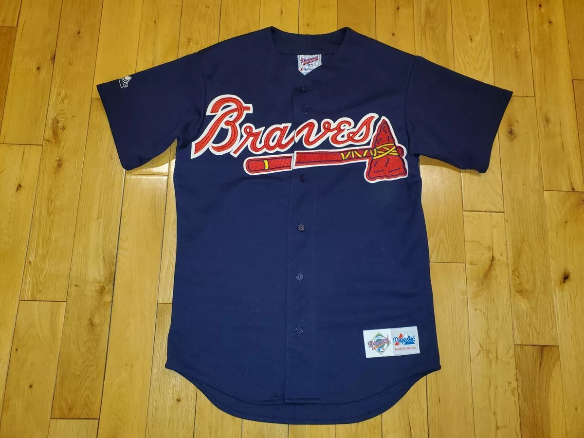 Vtg 90s Majestic ATLANTA BRAVES Authentic Collection MLB Stitched Team  JERSEY Sm