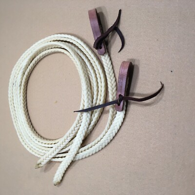 Rein, Split - 5/8'' x 8' - Waxed Nylon with Water Ties - 1 Pair (E468)