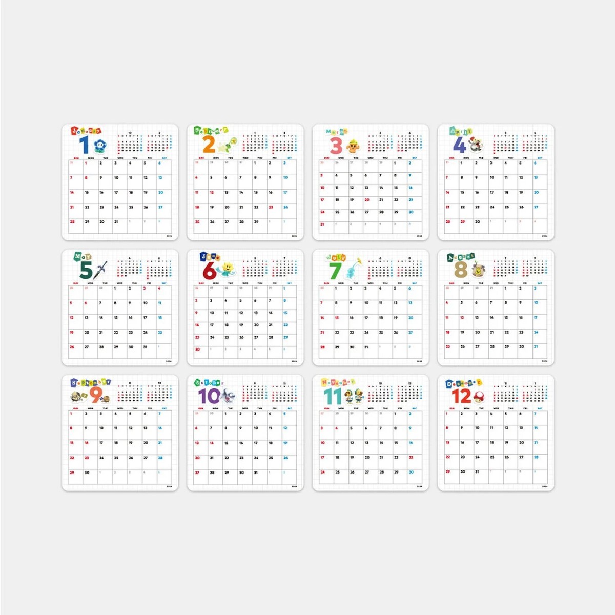 my-nintendo-original-calendar-2024-super-mario-bros-zelda-pikmin-japan-ebay