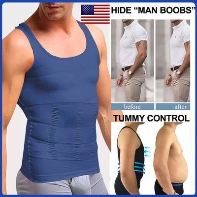 Men&rsquo;s Chest Compression Shirt to Hide Gynecomastia Moobs Shapewear 