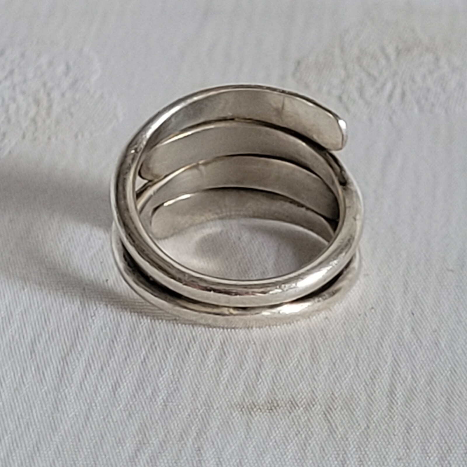 09K5 NICE SOLID SILVER MULTI RING 7.03g SIZE 58 9… - image 3