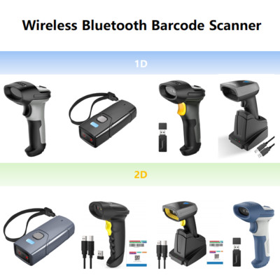 Inateck 1D/2D Bluetooth Barcode Scanner Wireless Laser USB Handheld Scan Gun