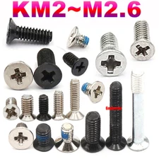 KM2~M2.6 Phillips Machine Screws Countersunk Carbon/Carbon Steel Flat Head Bolts