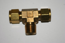 1/2 Tube x 1/2 Tube x 1/2 MNPT Brass Branch Tee Parker 8MBT8N-B