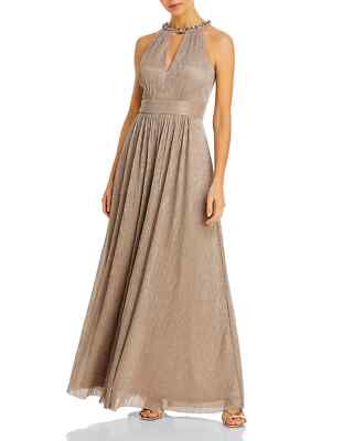 Eliza J Shimmering Cutout Halter Gown MSRP $228 Size 12A 2033 New