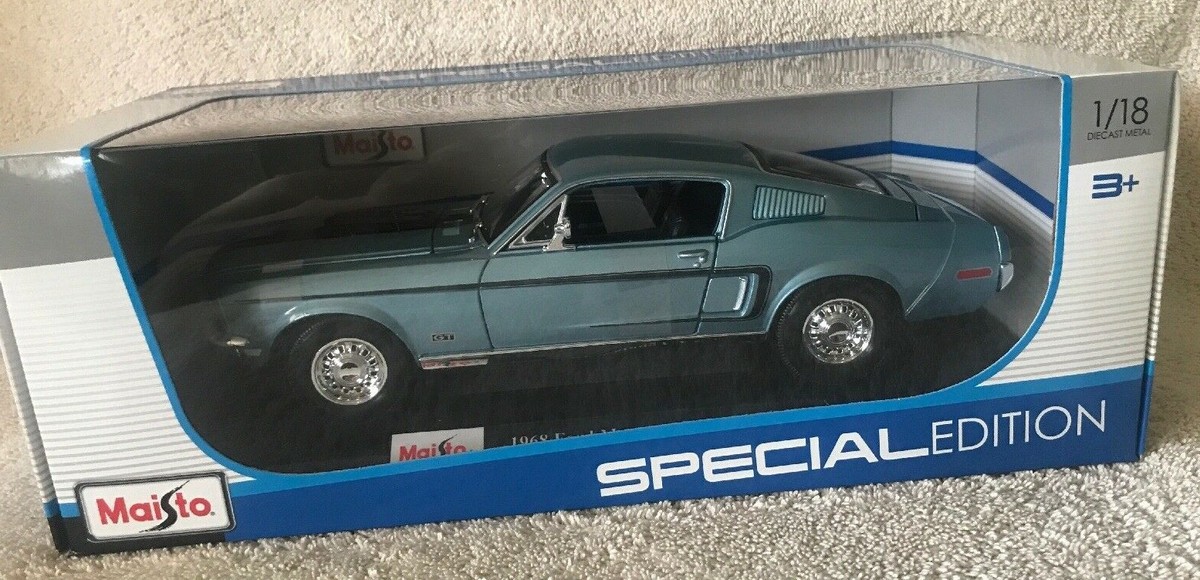 Maisto 1968 Ford Mustang GT Cobra - Blue Special Edition NIB! 1:18