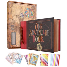 Our Adventure Book Scrapbook Photo Album Retro Kraft Christmas Gift 80 Pages