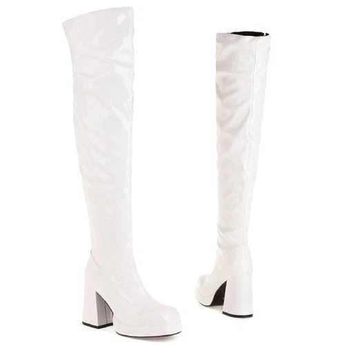 Overknee Stiefel Plateau Overknee-Stiefel Damen Sexy High Heels Schuhe Große Größe - Bild 12 von 25