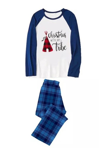 Christmas With My Tribe Pajamas Womens Small Cutematchy Long Sleeve Pants Set