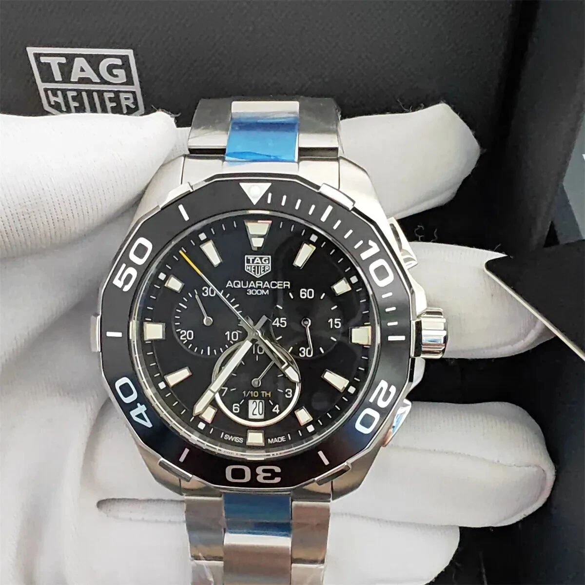 TAG Heuer Aquaracer 300M Chronograph Black Dial 43mm Men's