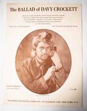 The Ballad of Davy Crockett Sheet Music 5 Pages Walt Disney Fess Parker G Burns
