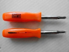 6-in-1 Screwdriver w/Interchangeable Bits Heavy Duty. Orange Handle USA