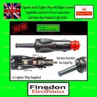 1x 12/24V Cigarette Screwed 8A Lighter Socket Plug Improved Strain Relief