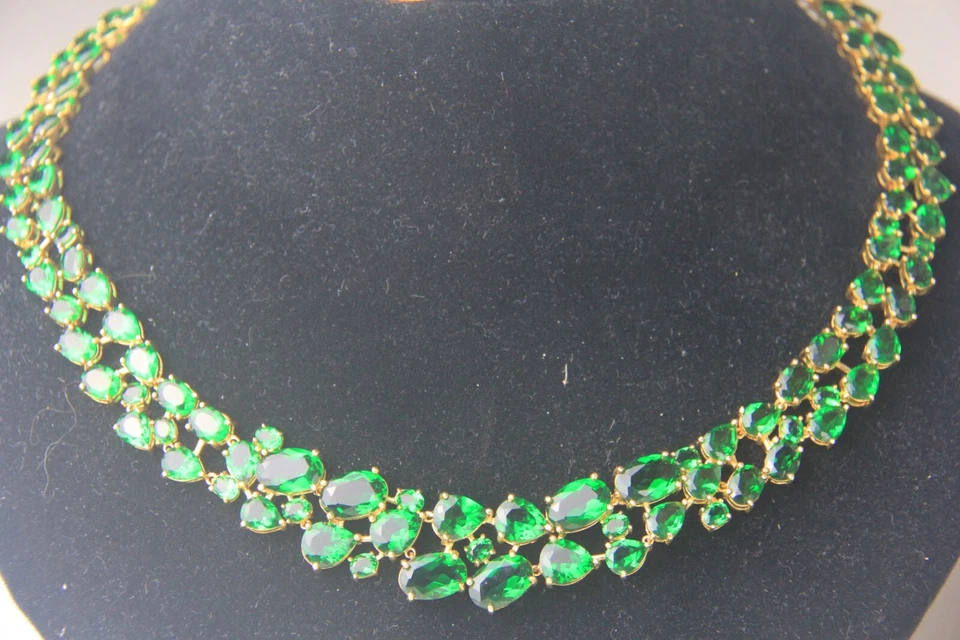 Collar de plata 925 Suzanne Somers color esmeralda y circonita cúbica LE 132/200 Foto 2 de 4