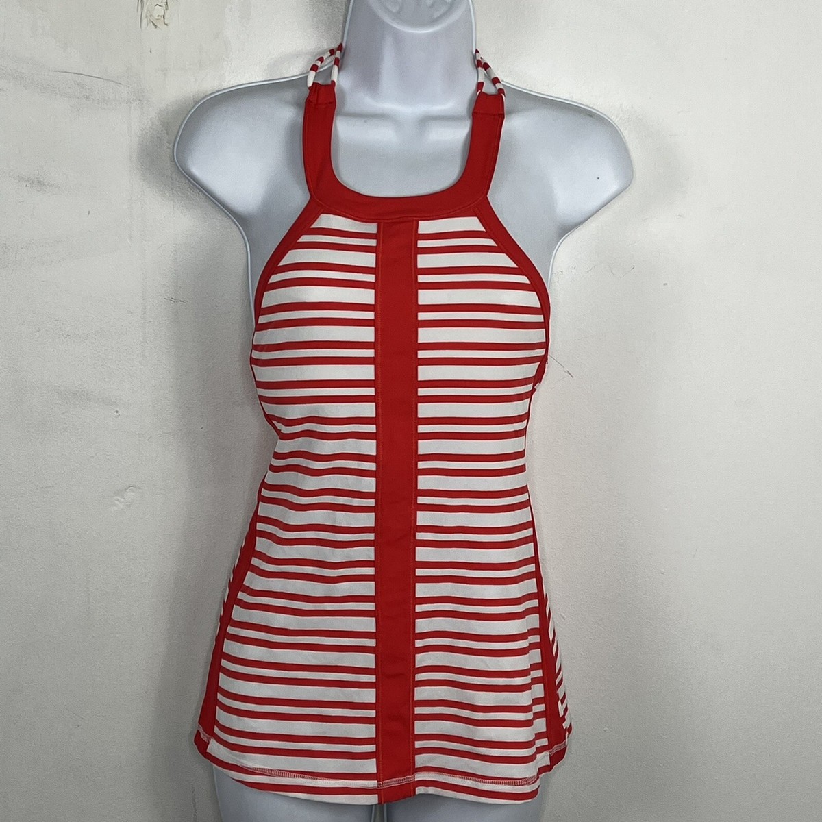 Lululemon Athletica TankTop Sz 4 Red White Striped