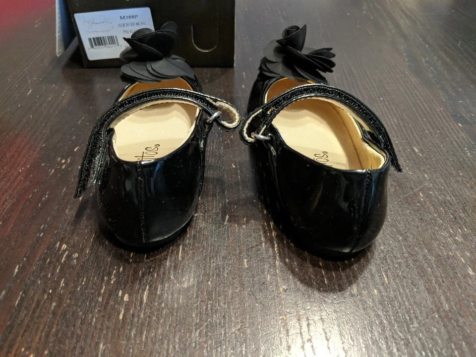 Nuevo en caja Pazitos Silk Rose charol negro Mary Janes talla 8,5 niña Foto 4 de 4